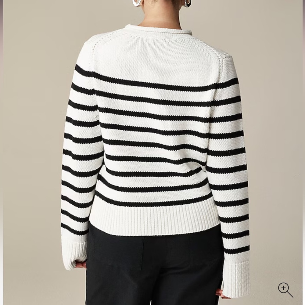 J Crew Heritage cotton Rollneck sweater in stripe, NWOT - Picture 3 of 12
